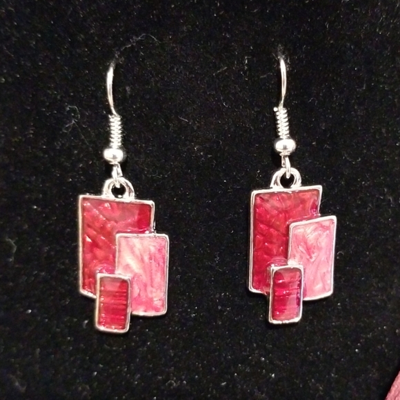Pink and Red Necklace and Earrings - Picture 6 of 6